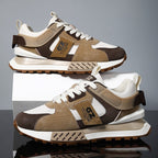Mens Breathable Mesh Platform Lace Up Round Toe Running Trainers