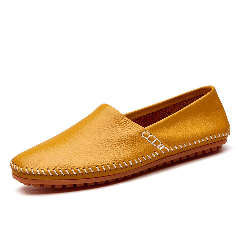 Mens Leather Round Toe Loafers
