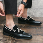 Mens Leather Round Toe Loafers