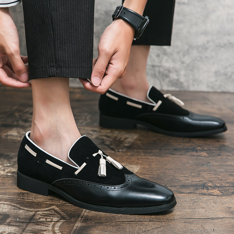Mens Leather Round Toe Loafers