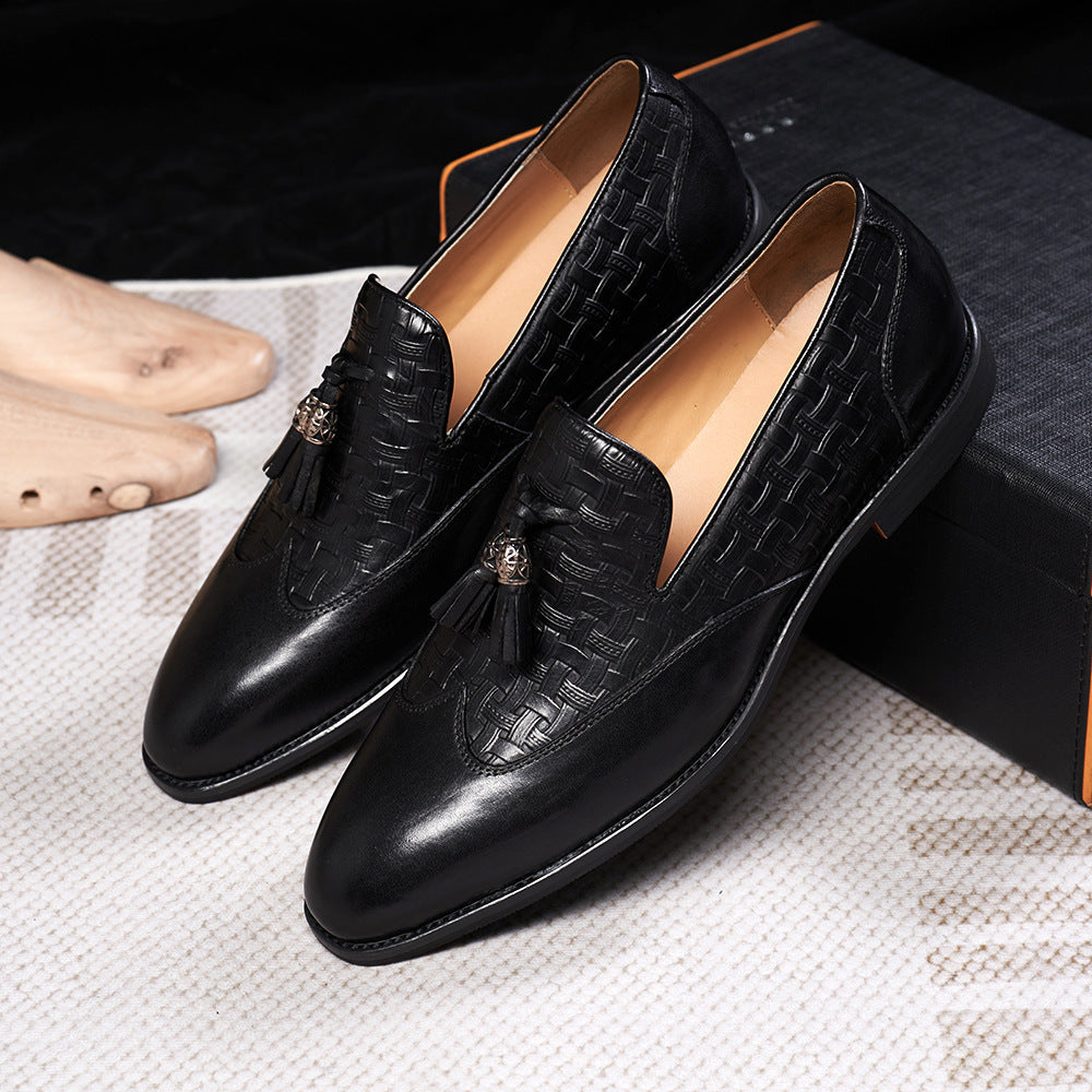 Mens Leather Breathable Loafers