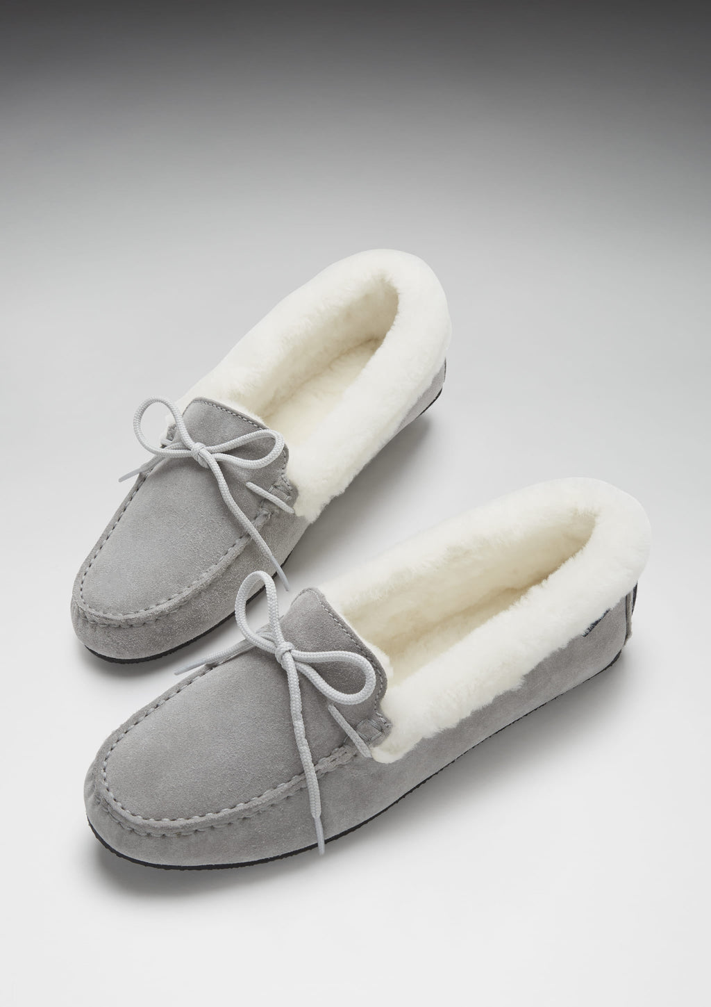 Hugs & Co Womens Slippers Sheepskin Dove Grey Suede