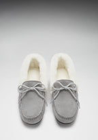 Hugs & Co Womens Slippers Sheepskin Dove Grey Suede