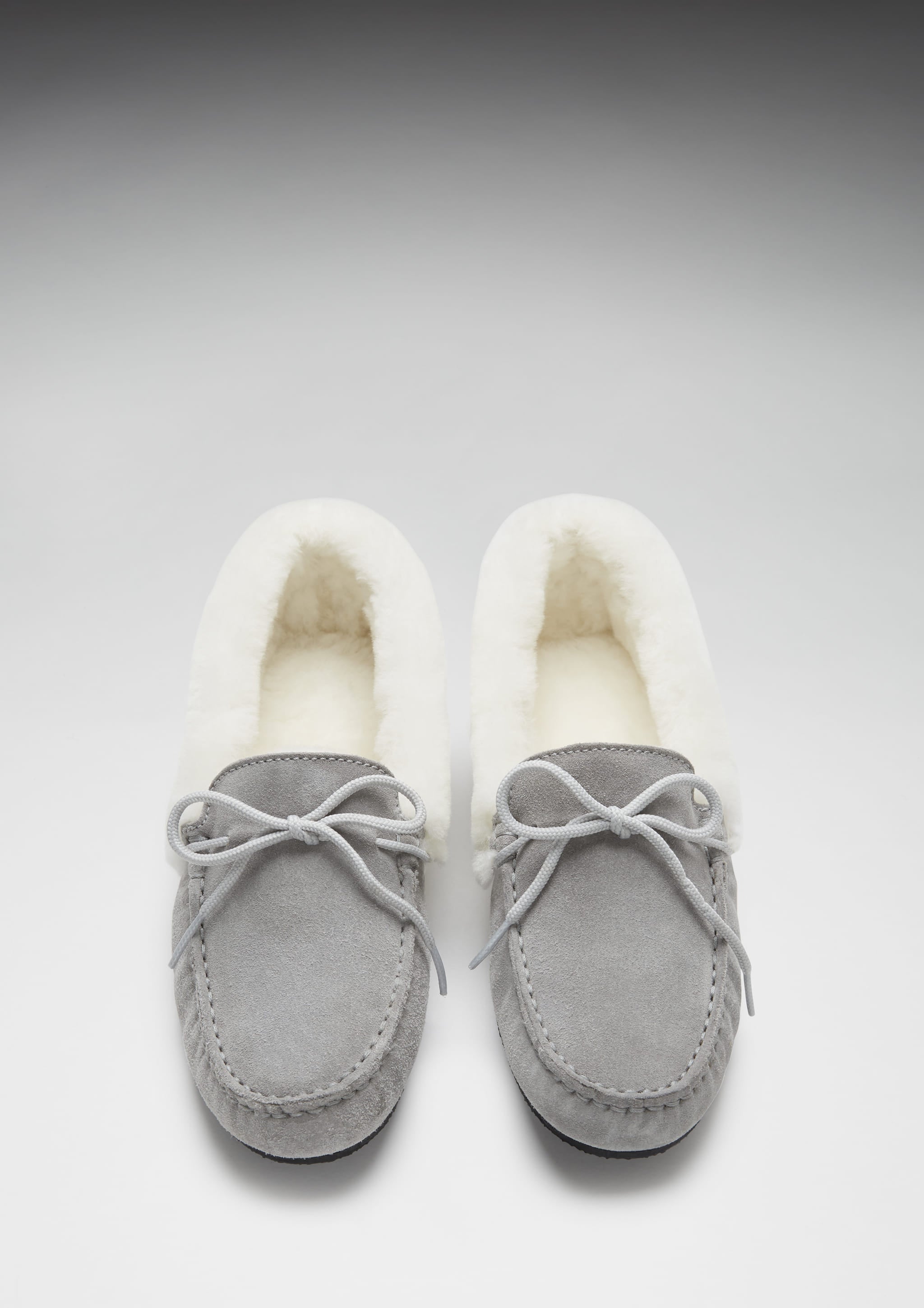 Hugs & Co Womens Slippers Sheepskin Dove Grey Suede