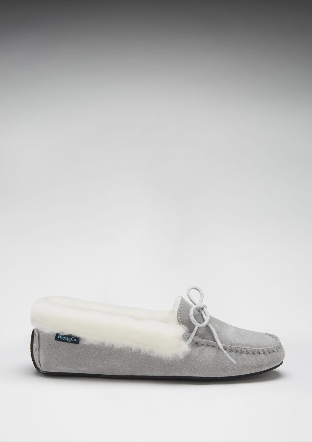Hugs & Co Womens Slippers Sheepskin Dove Grey Suede