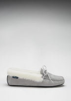 Hugs & Co Womens Slippers Sheepskin Dove Grey Suede