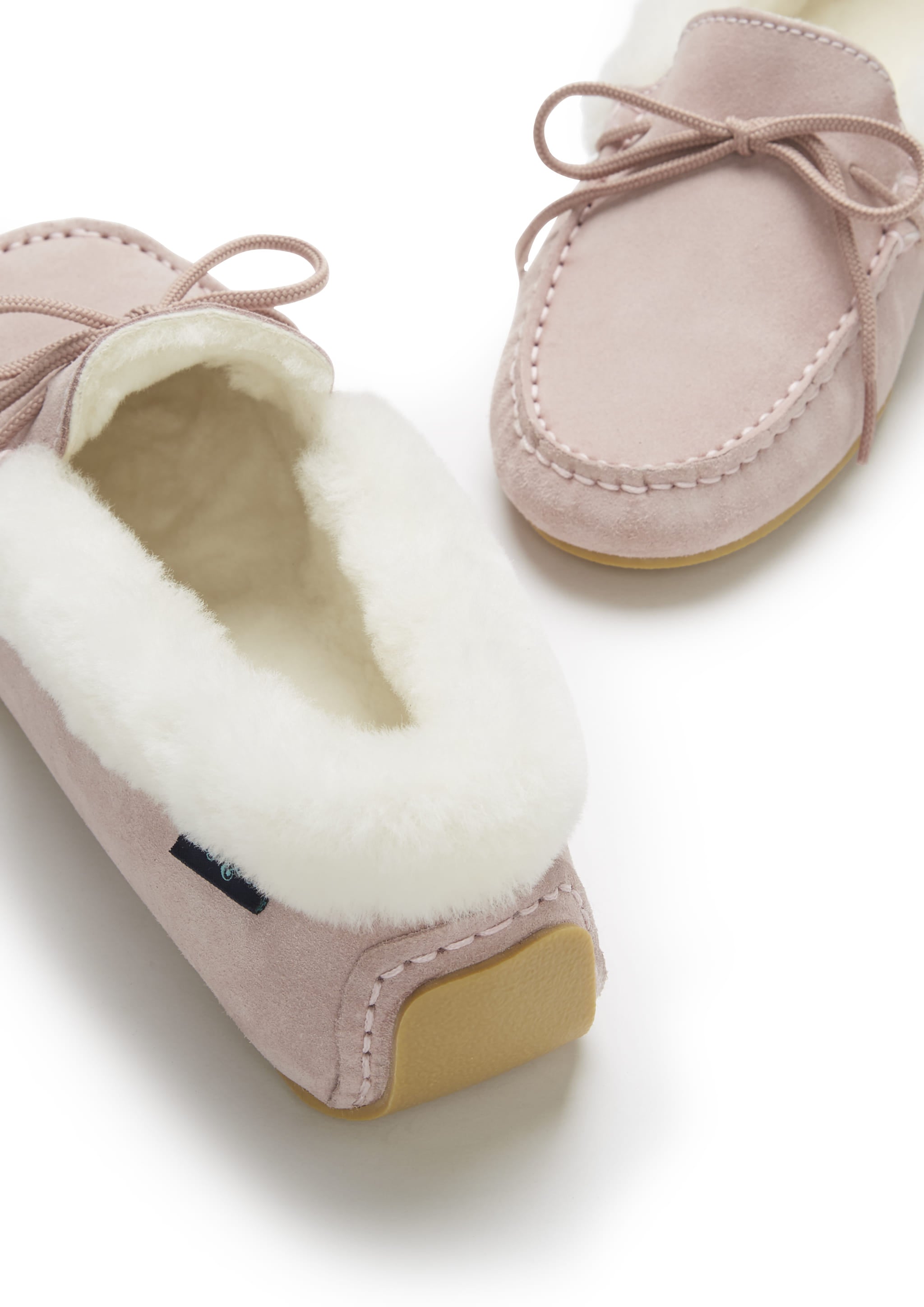 Hugs & Co Womens Slippers Sheepskin Ice Pink Suede