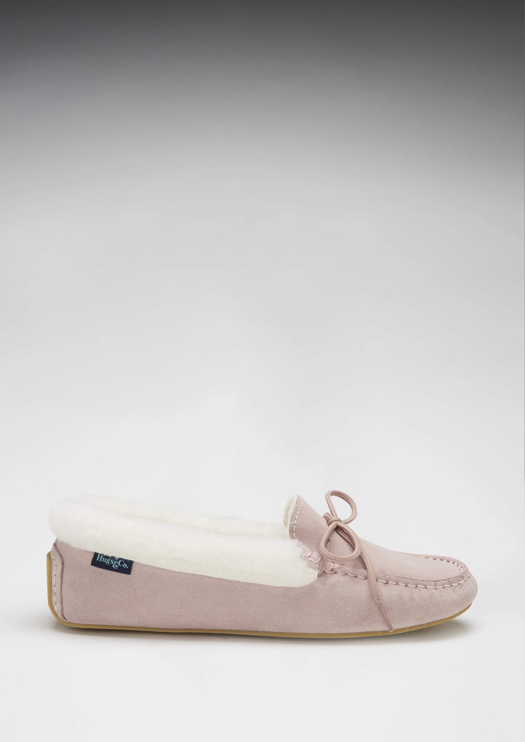Hugs & Co Womens Slippers Sheepskin Ice Pink Suede