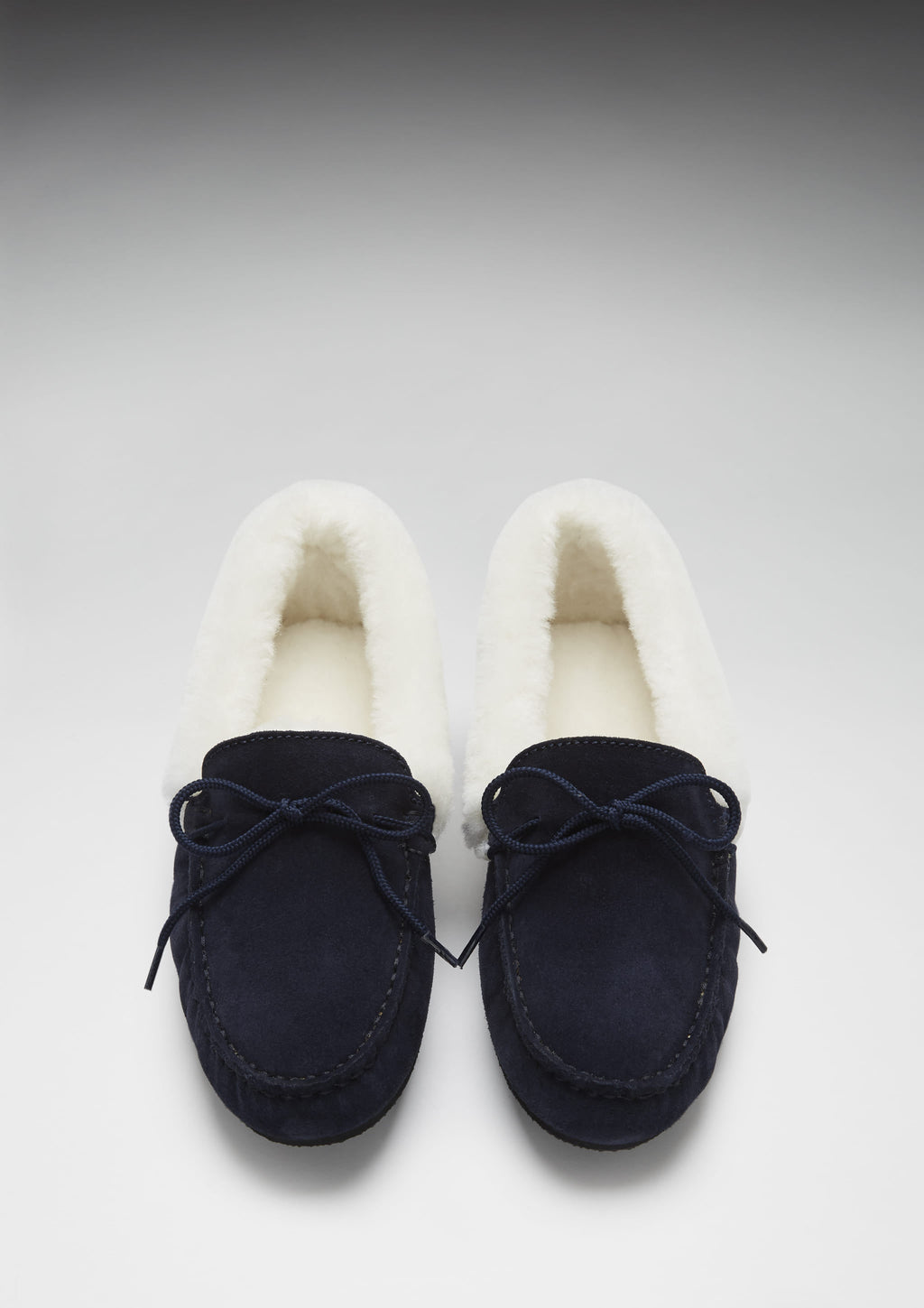 Hugs & Co Womens Slippers Sheepskin Navy Blue Suede