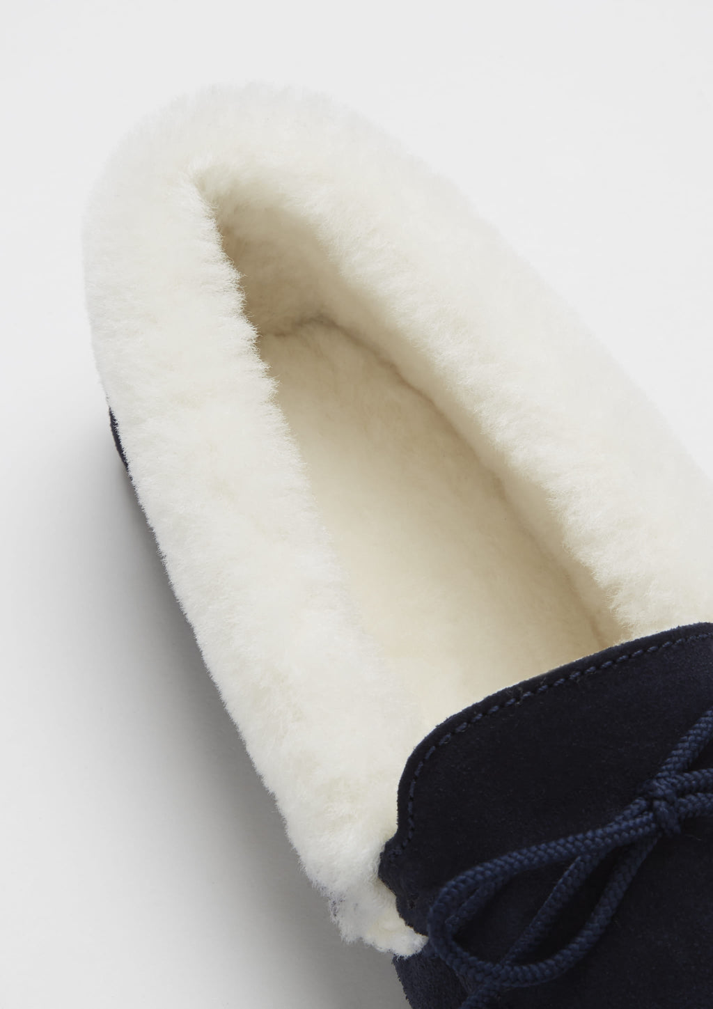 Hugs & Co Womens Slippers Sheepskin Navy Blue Suede