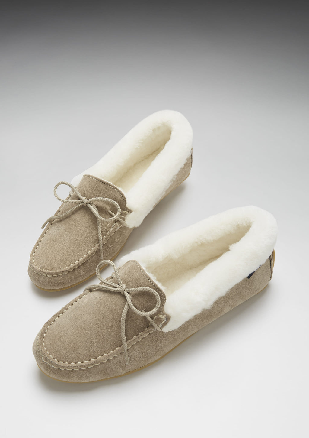 Hugs & Co Womens Slippers Sheepskin Taupe Suede