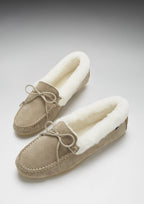 Hugs & Co Womens Slippers Sheepskin Taupe Suede