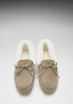 Hugs & Co Womens Slippers Sheepskin Taupe Suede