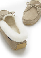 Hugs & Co Womens Slippers Sheepskin Taupe Suede