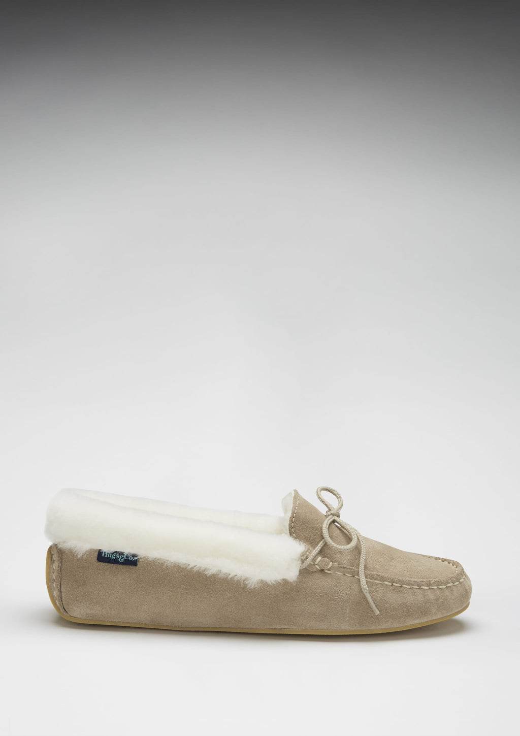 Hugs & Co Womens Slippers Sheepskin Taupe Suede