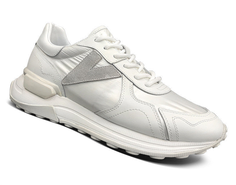 Mens Leather Breathable Trainers