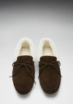 Hugs & Co Mens Slippers Sheepskin Brown Suede