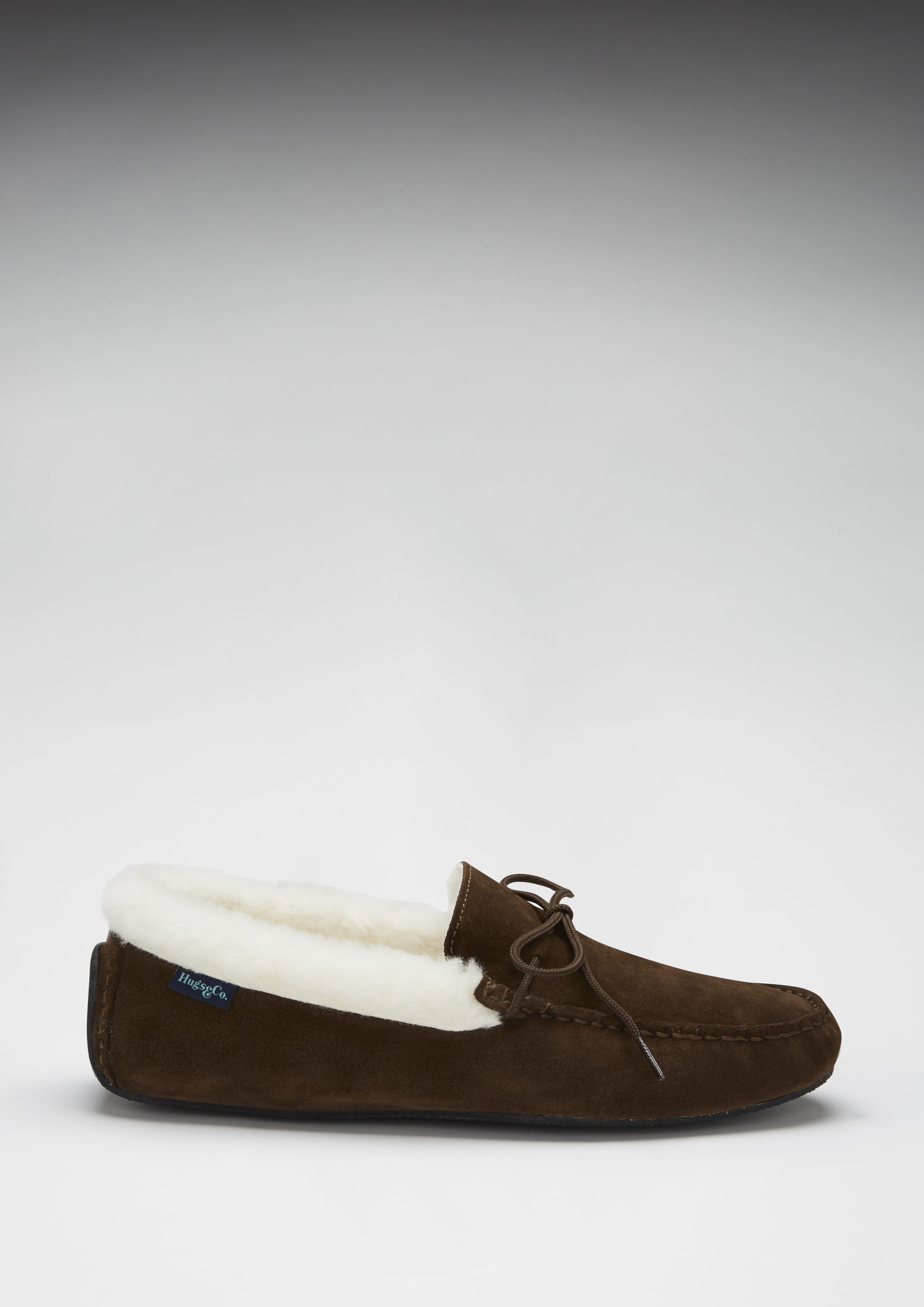 Hugs & Co Mens Slippers Sheepskin Brown Suede