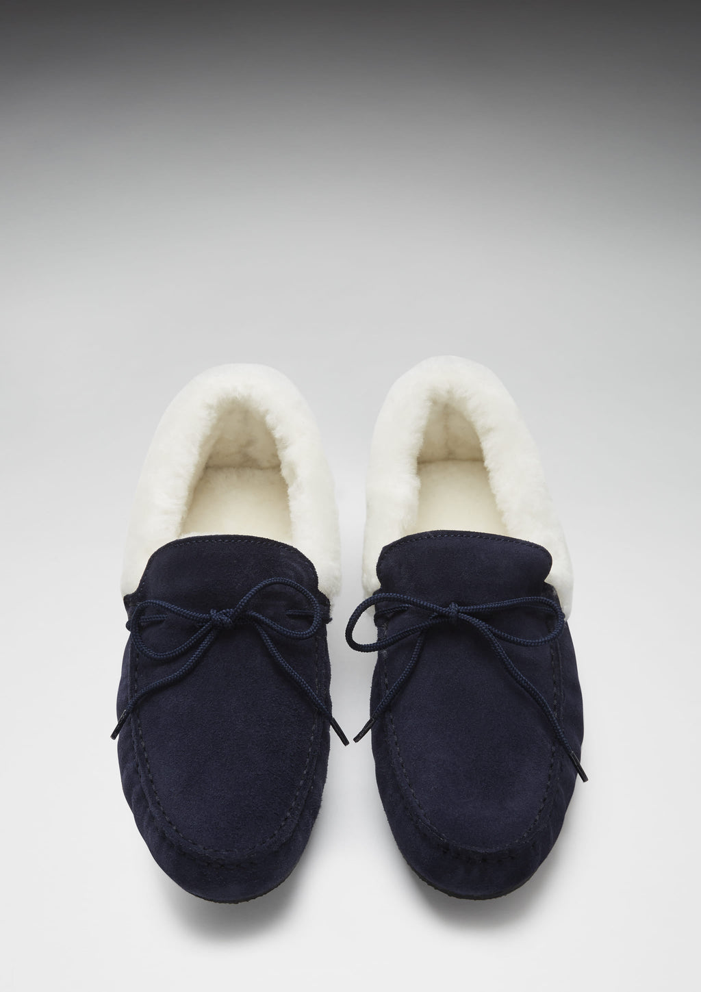 Hugs & Co Mens Slippers Sheepskin Navy Blue Suede