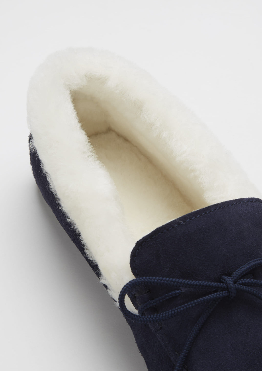 Hugs & Co Mens Slippers Sheepskin Navy Blue Suede