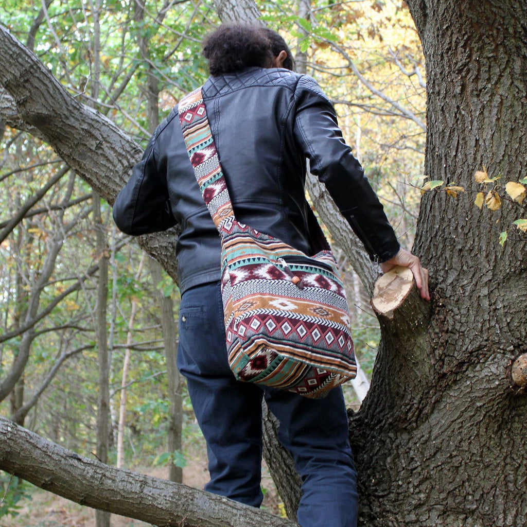 JNS-08 Chocolate Jacquard Student Bag