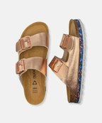 Nuoceans Rosy Metallic Rose Gold Vegan Sandals