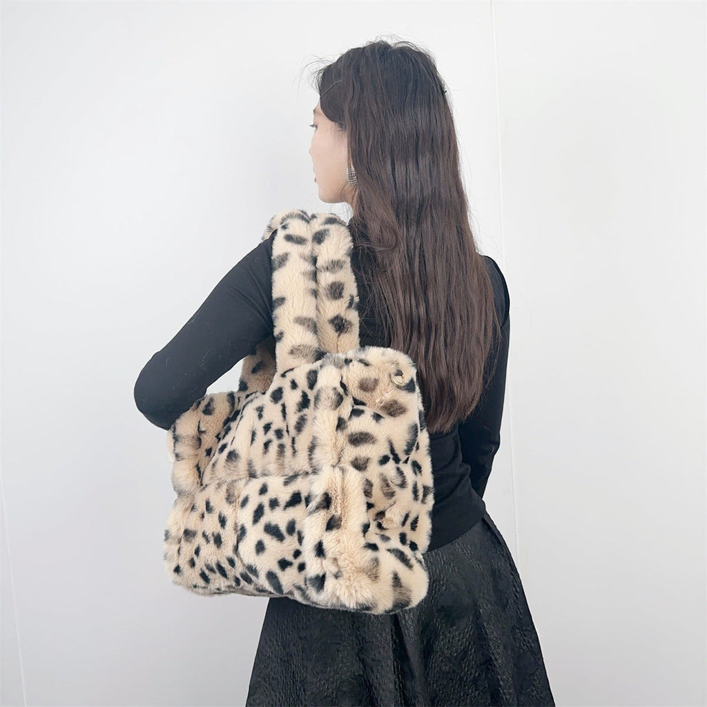 Leopard Print Large Capacity Tote Messenger Bag