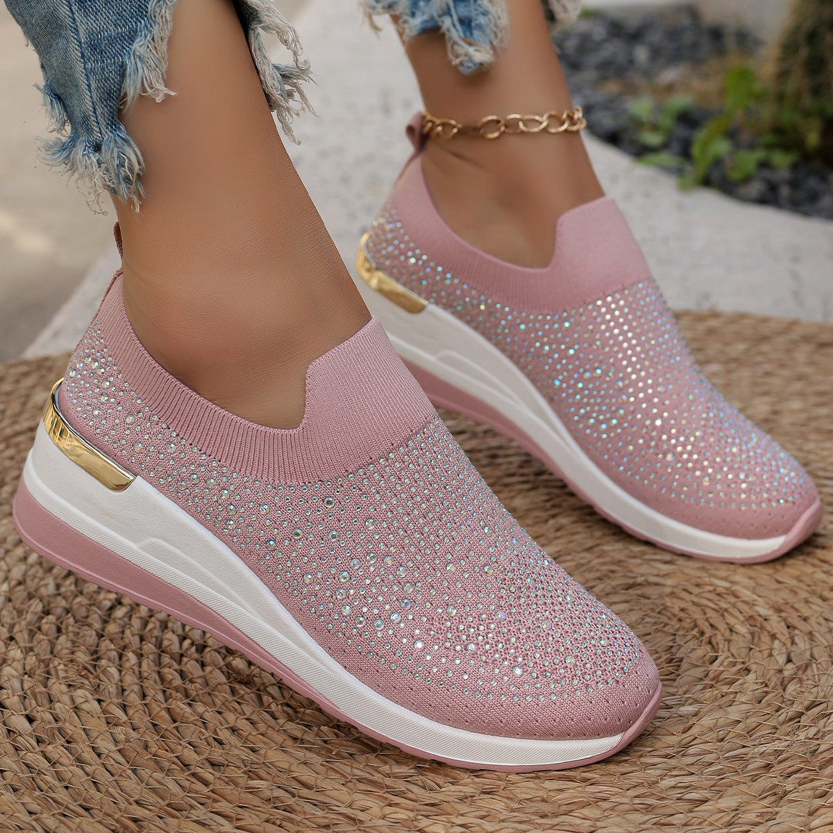 Womens Breathable Low Top Slip On Slippers