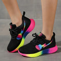 Womens Breathable Mesh Lightweight Platform Stiletto Heel Running Trainers
