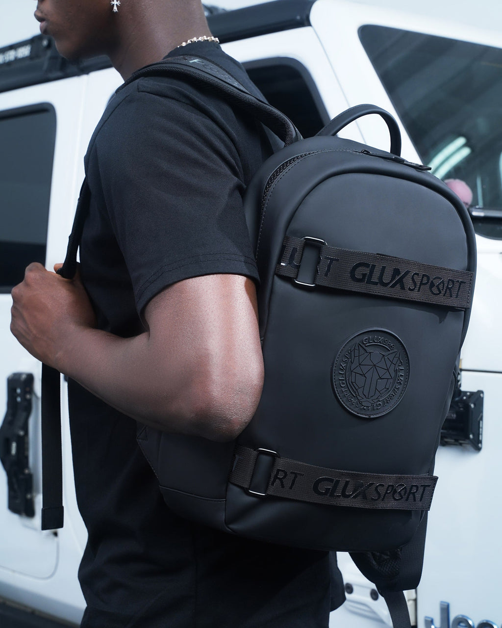 GLUX Mens Portable Computer Backpack Black