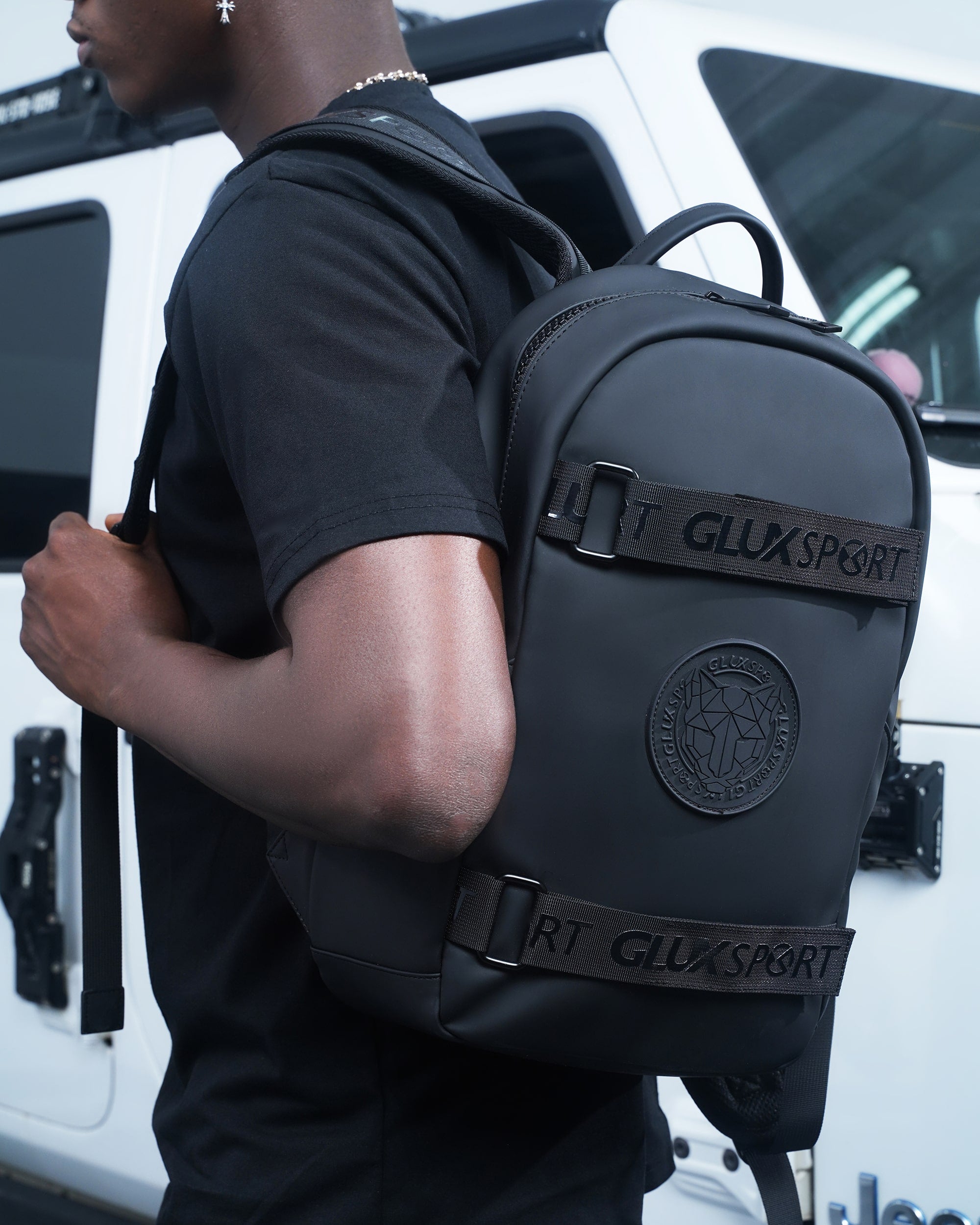 GLUX Mens Portable Computer Backpack Black
