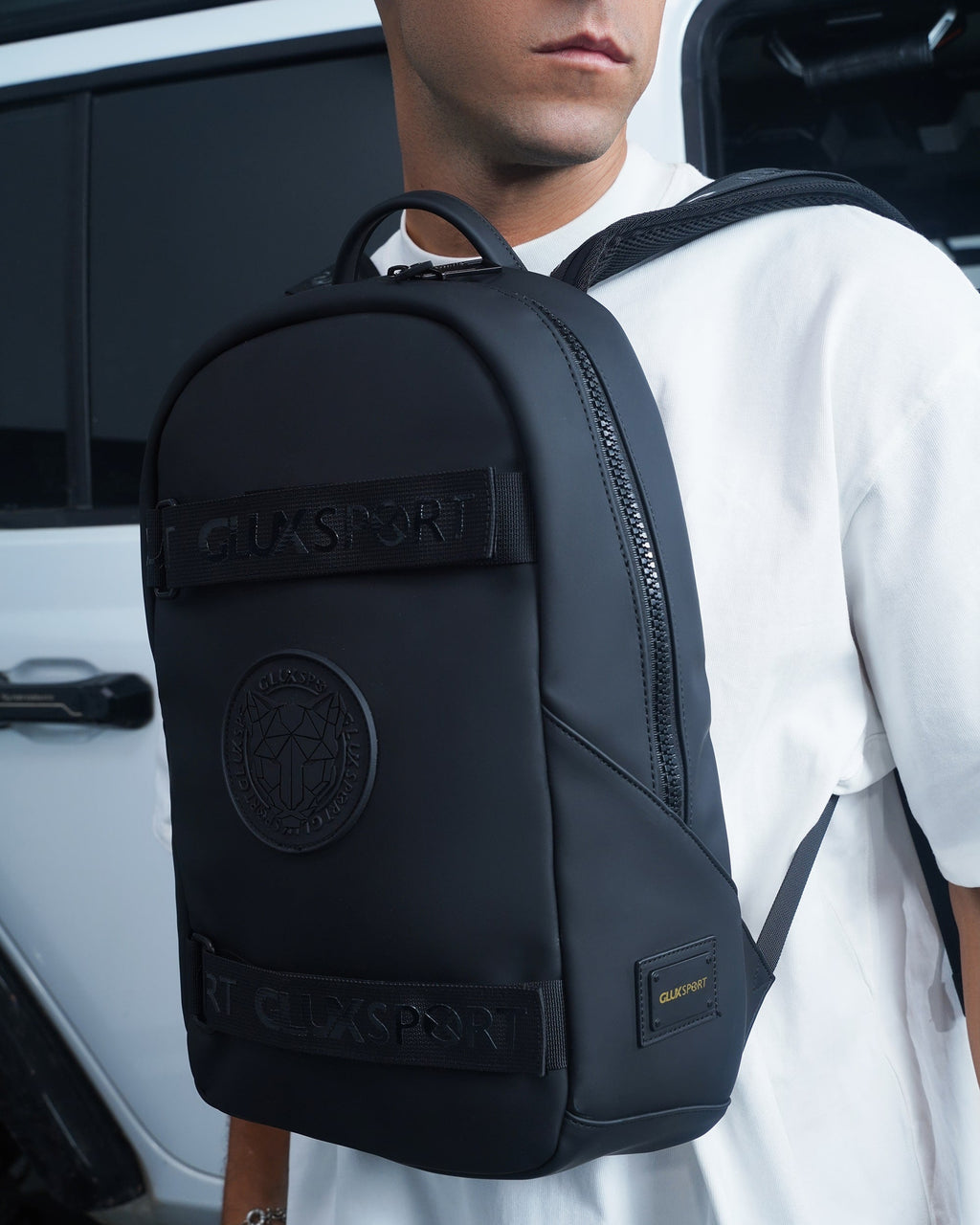 GLUX Mens Portable Computer Backpack Black