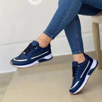 Womens Leather Breathable Lace Up Round Toe Walking Shoes