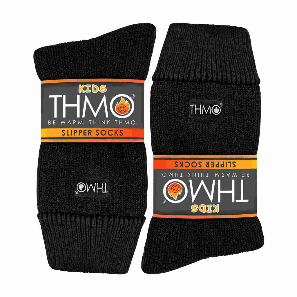 THMO 1 Pack Kids Indoor Thermal Slipper Socks with Grips (3 Sizes)