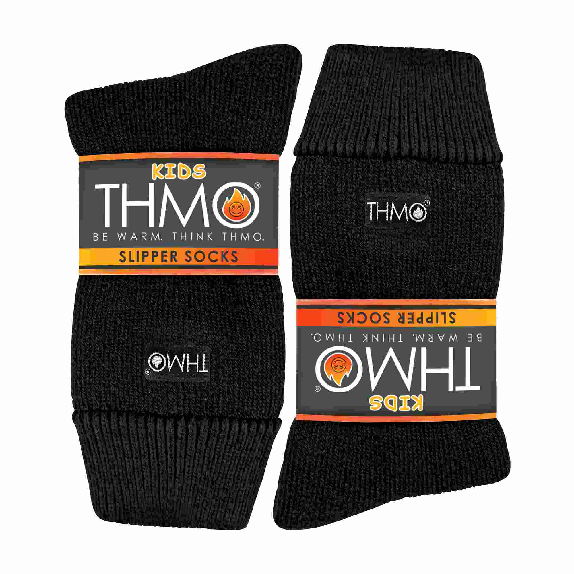 THMO 1 Pack Kids Indoor Thermal Slipper Socks with Grips (3 Sizes)