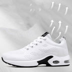 Womens Breathable Mesh Wedge Heel Round Toe Running Trainers