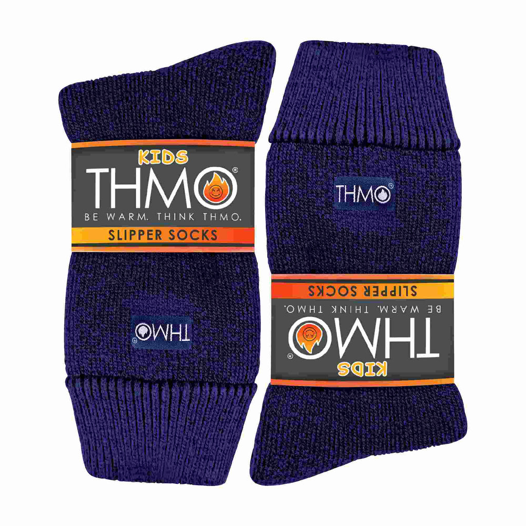 THMO 1 Pack Kids Indoor Thermal Slipper Socks with Grips (3 Sizes)