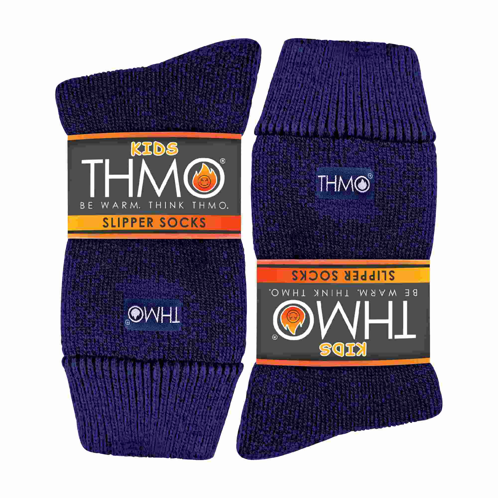 THMO 1 Pack Kids Indoor Thermal Slipper Socks with Grips (3 Sizes)