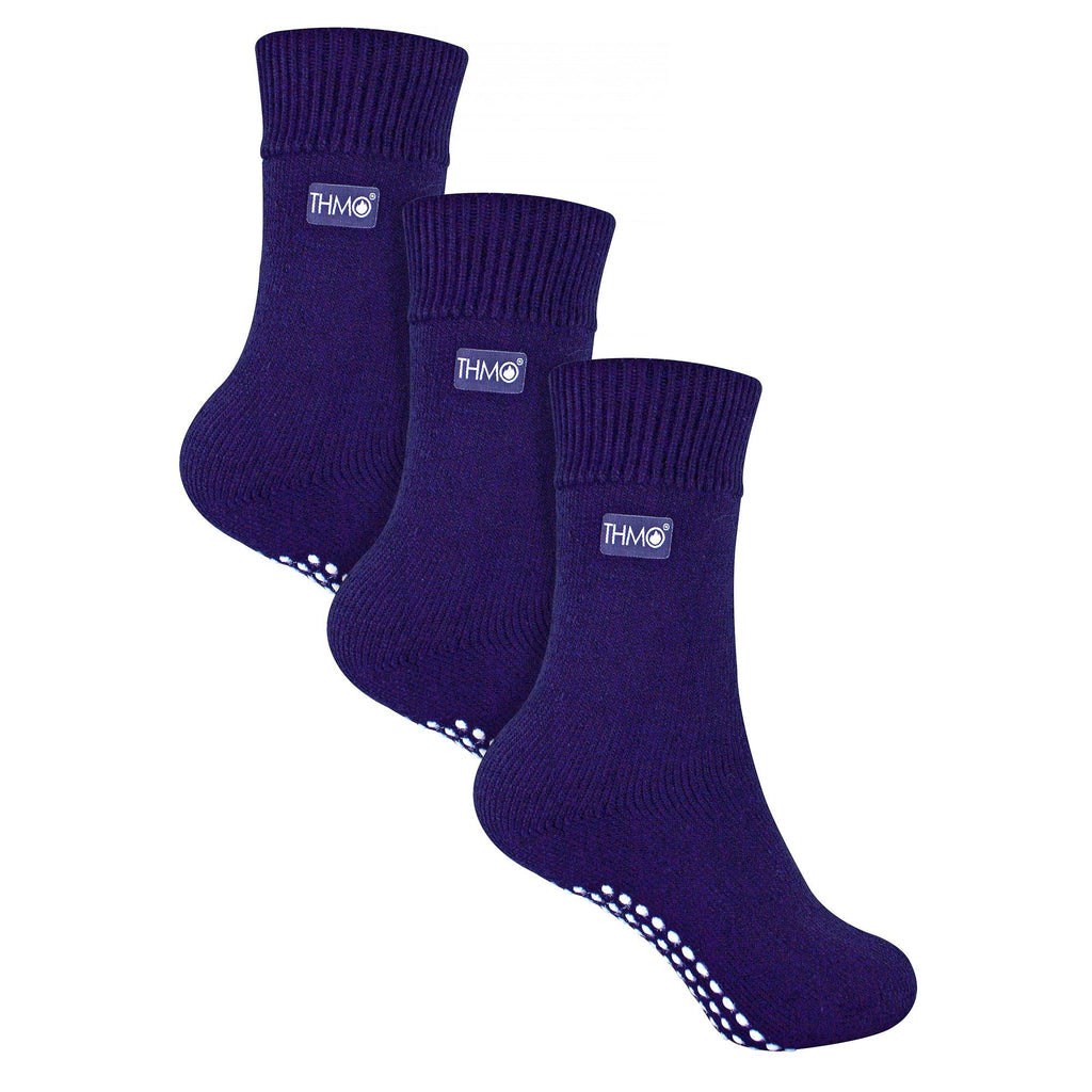 THMO 3 Pack Kids Indoor Thermal Slipper Socks with Grips