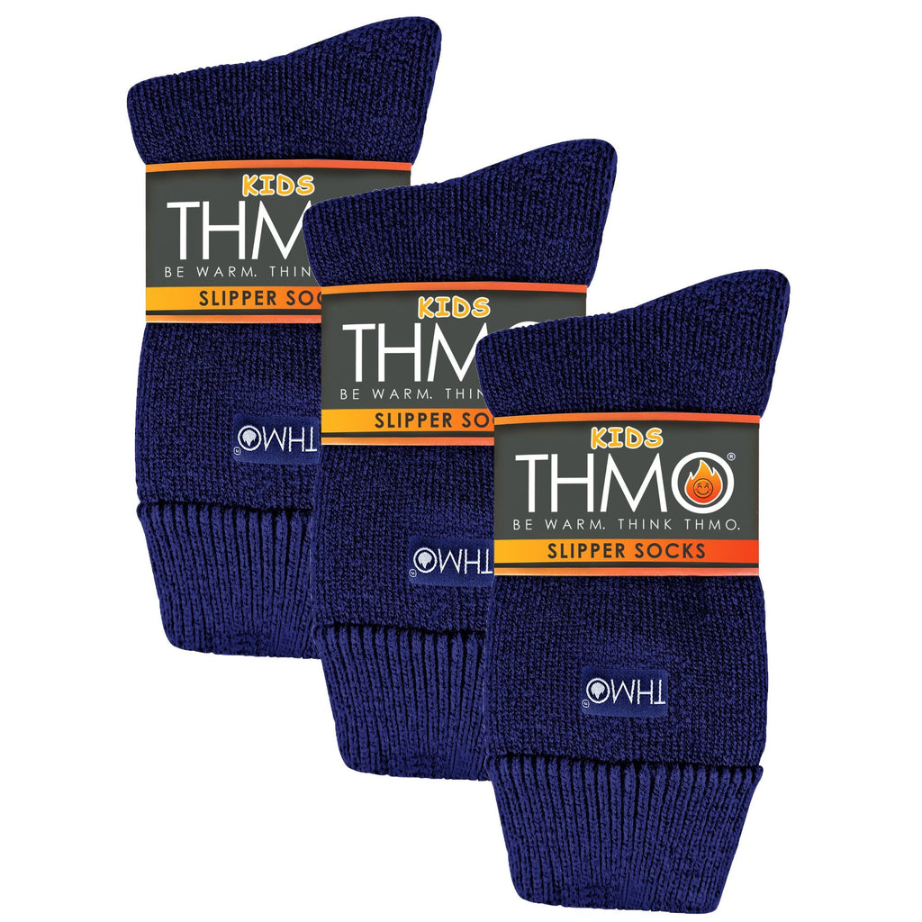 THMO 3 Pack Kids Indoor Thermal Slipper Socks with Grips