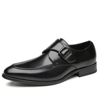 Mens Leather Breathable Buckle Strap Shoes