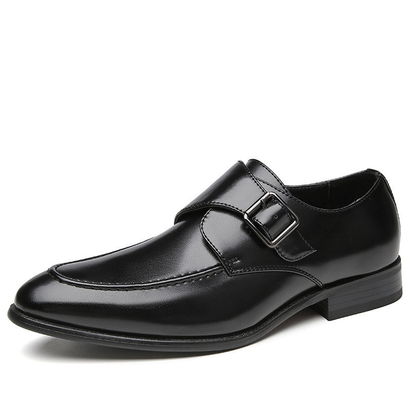 Mens Leather Breathable Buckle Strap Shoes