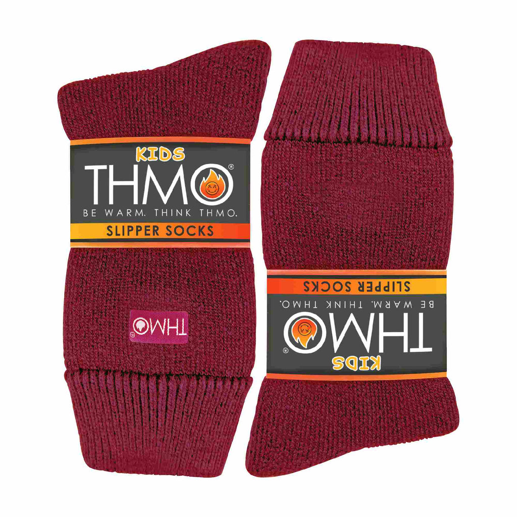 THMO 1 Pack Kids Indoor Thermal Slipper Socks with Grips (3 Sizes)