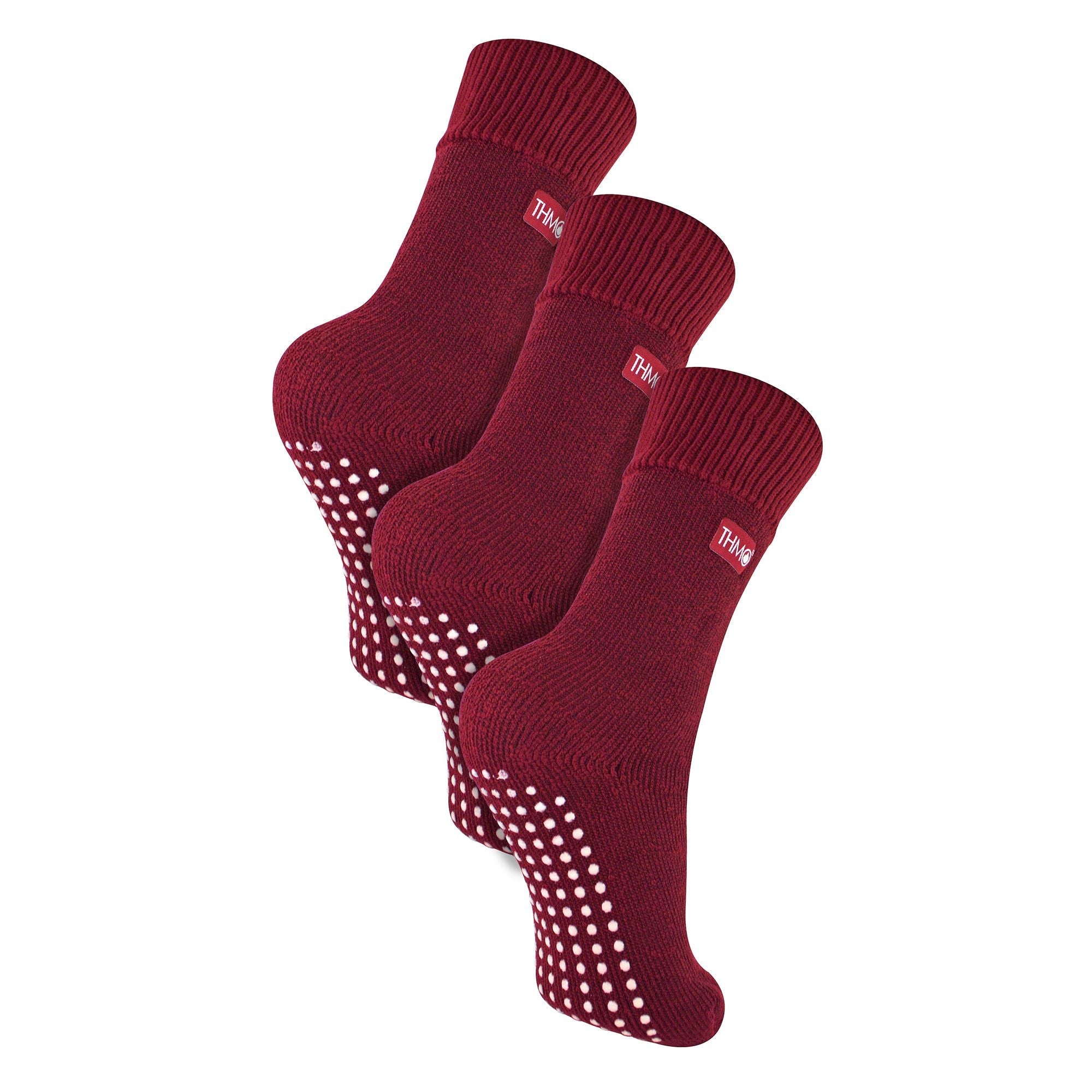 THMO 3 Pack Kids Indoor Thermal Slipper Socks with Grips