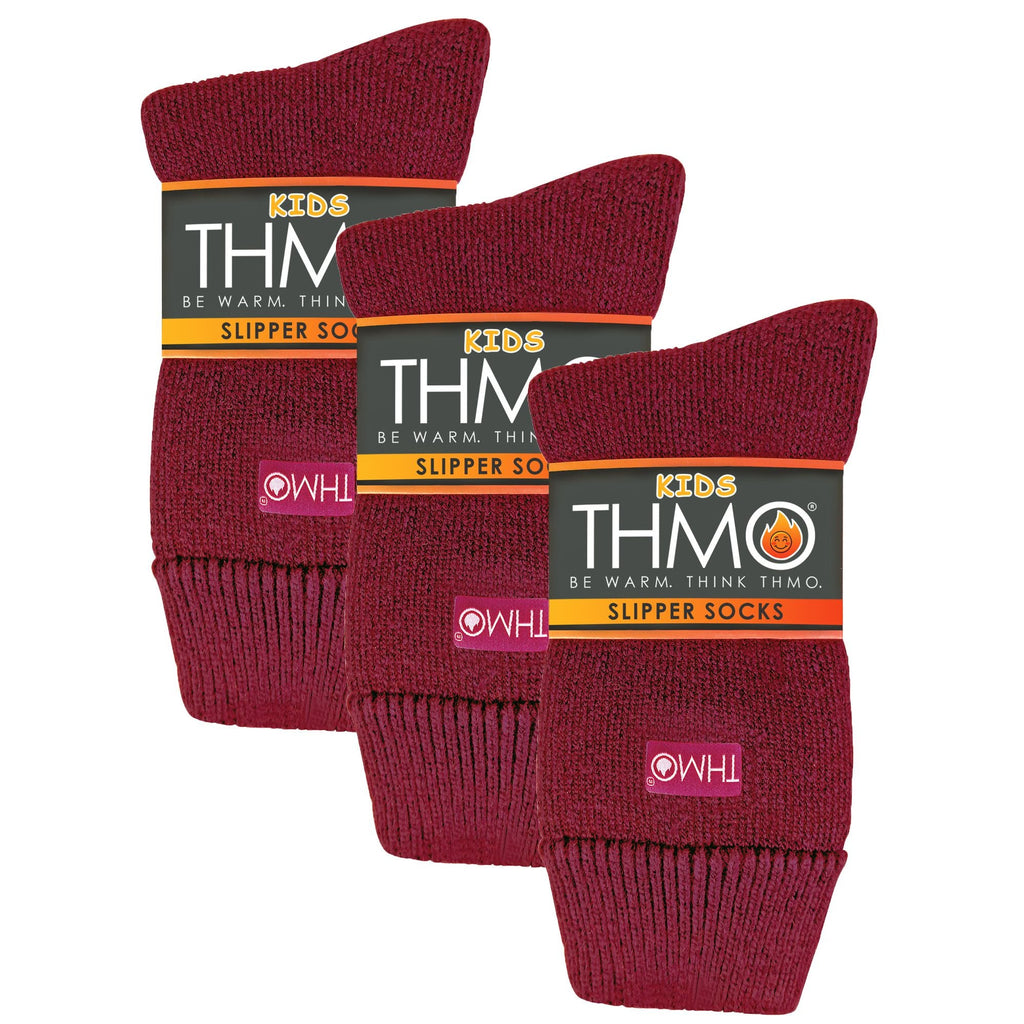 THMO 3 Pack Kids Indoor Thermal Slipper Socks with Grips