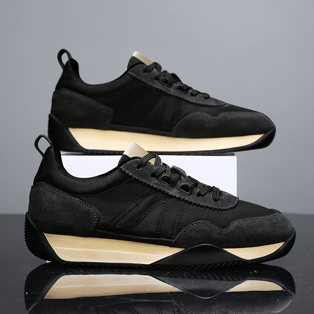 Mens Breathable Low Top Lace Up Round Toe Trainers