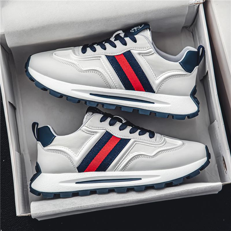 Leather Non Slip Breathable Lightweight Platform Running Trainers
