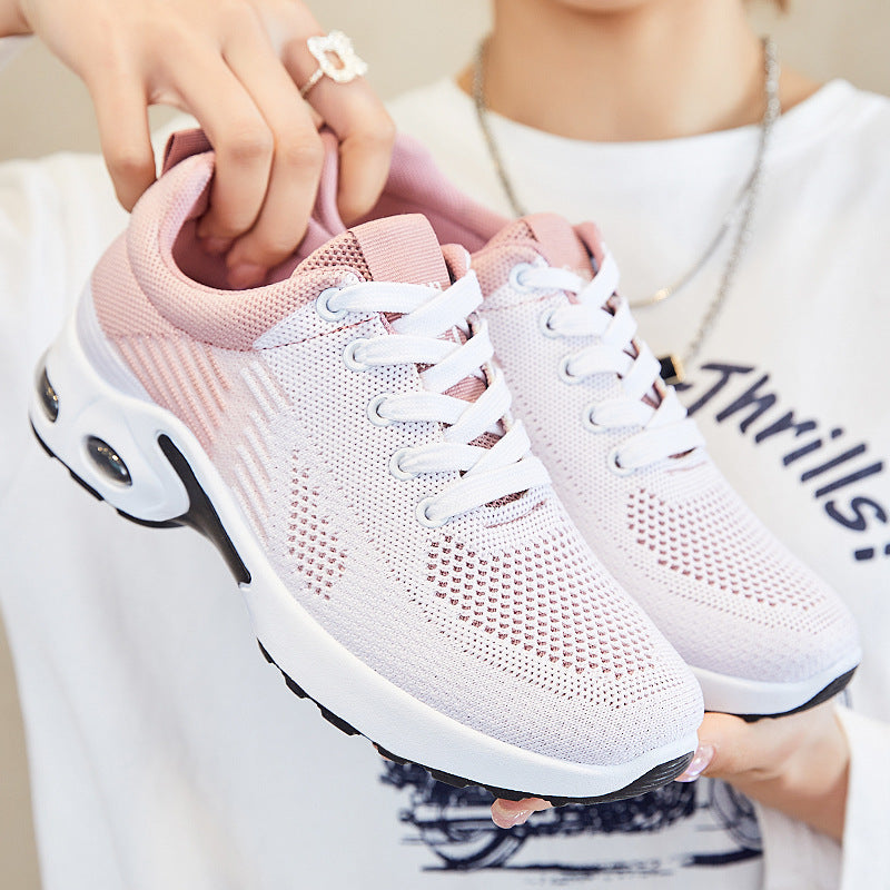 Womens Breathable Mesh Lace Up Round Toe Running Trainers
