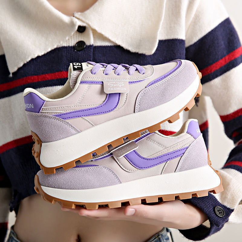 Breathable Mesh Low Top Lace Up Round Toe Running Trainers