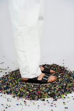 Nuoceans Onyx Black Vegan Sandals